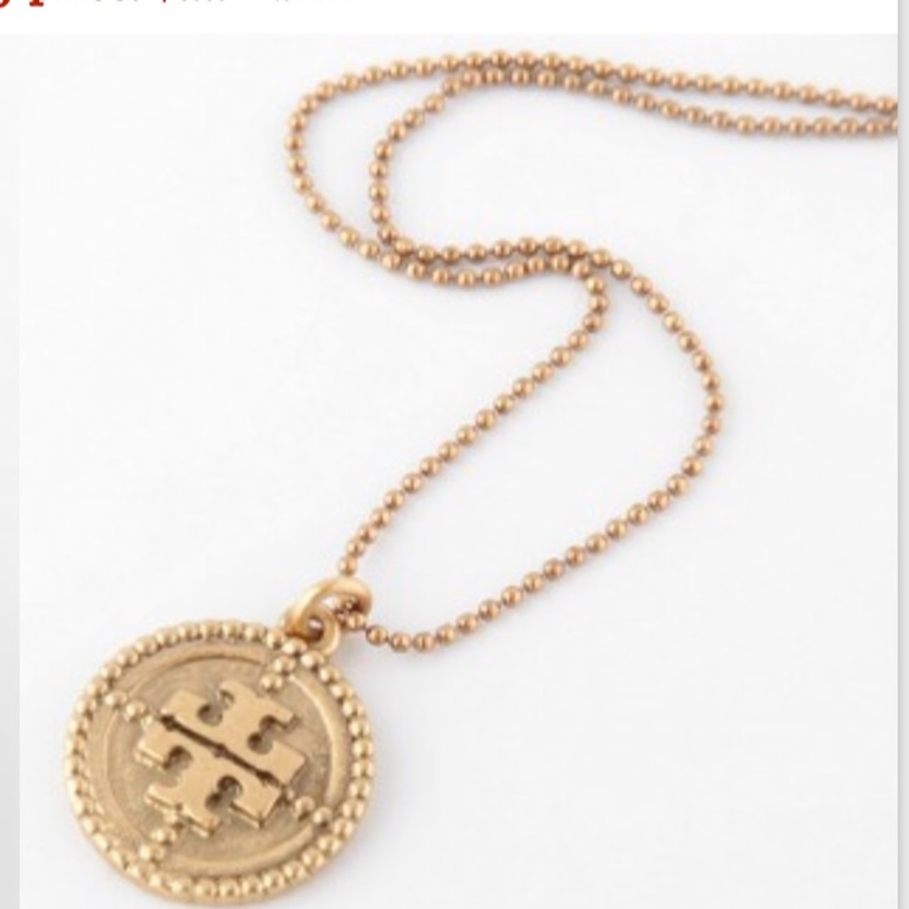 Tory Burch Coin Logo Necklace NWOT